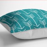 - K12199-Gorsel-3 - Realhomes  RealHomes Turkuaz Zeminde İskandinav Motifli Ok Desenli Dijital Baskılı Yastık Kırlent Kılıfı Realhomes