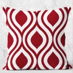 RealHomes Bordo Zeminde Geometrik Motifli Klasik Desenli Dijital Baskılı Yastık Kırlent Kılıfı Realhomes
