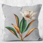 - K12221-Gorsel-2 - Realhomes RealHomes Gri - Yeşil Zeminde Çiçek Motifli Yaprak Desenli Dijital Baskılı Yastık Kırlent Kılıfı Realhomes