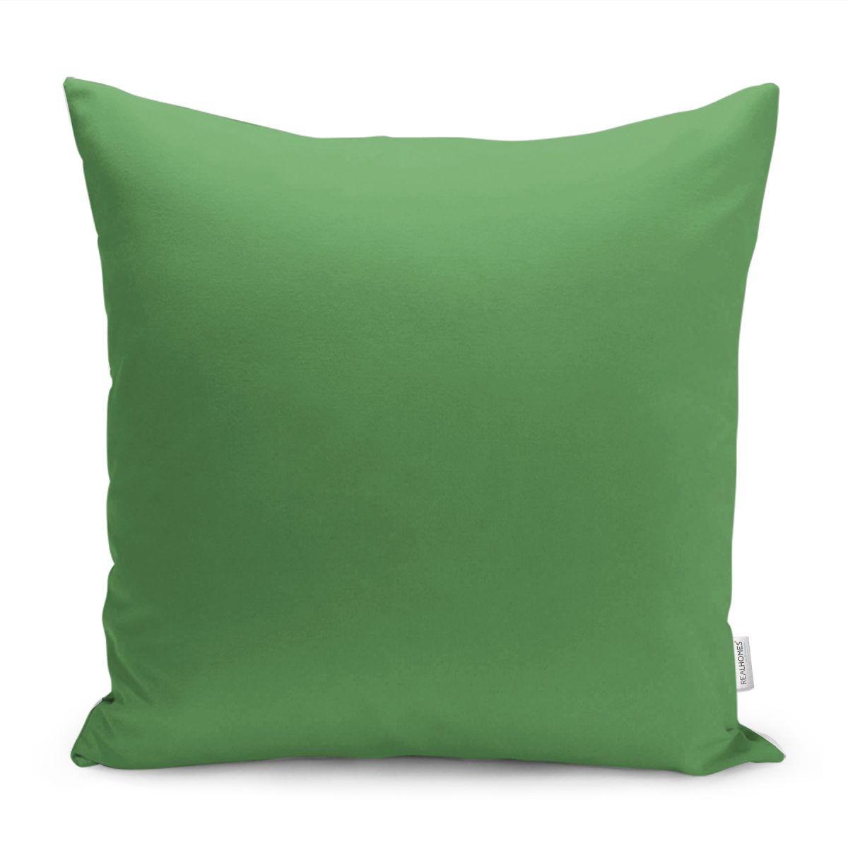 RealHomes Yeşil Zeminde Düz Renk Motifli Yeşil Desenli Dijital Baskılı Yastık Kırlent Kılıfı Realhomes