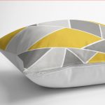 - K12225-Gorsel-3 - Realhomes  RealHomes Gri - Sarı Zeminde Klasik Motifli Geometrik Desenli Dijital Baskılı Yastık Kırlent Kılıfı Realhomes