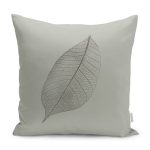 - K12228-Gorsel - Realhomes  RealHomes Haki Zeminde Eskitme Motifli Yaprak Desenli Dijital Baskılı Yastık Kırlent Kılıfı Realhomes