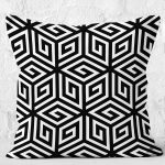 - K12236-Gorsel-2 - Realhomes RealHomes Siyah Beyaz Zeminde Geometrik Motifli Mozaik Desenli Dijital Baskılı Yastık Kırlent Kılıfı Realhomes