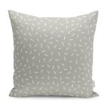 - K12245-Gorsel - Realhomes RealHomes Gri Zeminde Puantiyeli Motifli Çizgili Desenli Dijital Baskılı Yastık Kırlent Kılıfı Realhomes
