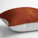 - K12250-Gorsel-3 - Realhomes  RealHomes Kızıl Zeminde Kanvas Motifli Yaprak Desenli Dijital Baskılı Yastık Kırlent Kılıfı Realhomes