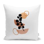 - K12251-Gorsel - Realhomes  RealHomes Beyaz Zeminde Kanvas Motifli Modern Desenli Dijital Baskılı Yastık Kırlent Kılıfı Realhomes