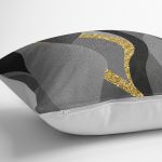 - K12263-Gorsel-3 - Realhomes RealHomes Gold - Antrasit Zeminde Kanvas Motifli Altın Desenli Dijital Baskılı Yastık Kırlent Kılıfı Realhomes