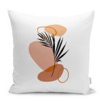 - K12265-Gorsel - Realhomes  RealHomes Yavruağzı Zeminde Kanvas Motifli Modern Sanat Desenli Dijital Baskılı Yastık Kırlent Kılıfı Realhomes