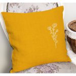 RealHomes Hardal Zeminde Çiçek Motifli Floral Desenli Dijital Baskılı Yastık Kırlent Kılıfı Realhomes