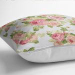 - K12284-Gorsel-3 - Realhomes RealHomes Gri Zeminde Yaprak Motifli Floral Desenli Dijital Baskılı Yastık Kırlent Kılıfı Realhomes