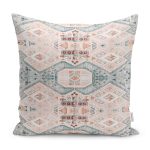 - K12291-Gorsel - Realhomes RealHomes Pastel Zeminde Kanvas Motifli Etnik Desenli Dijital Baskılı Yastık Kırlent Kılıfı Realhomes