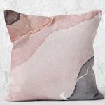 - K12296-Gorsel-2 - Realhomes  RealHomes Yavruağzı Zeminde Kanvas Motifli Boyama Desenli Dijital Baskılı Yastık Kırlent Kılıfı Realhomes