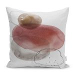 - K12298-Gorsel - Realhomes RealHomes Kırmızı Zeminde Yağlıboya Motifli Kanvas Desenli Dijital Baskılı Yastık Kırlent Kılıfı Realhomes