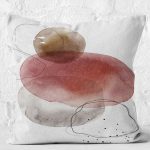 - K12298-Gorsel-2 - Realhomes RealHomes Kırmızı Zeminde Yağlıboya Motifli Kanvas Desenli Dijital Baskılı Yastık Kırlent Kılıfı Realhomes