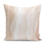 - K12305-Gorsel - Realhomes  RealHomes Krem - Kahverengi Zeminde Kanvas Motifli Modern Sanat Desenli Dijital Baskılı Yastık Kırlent Kılıfı Realhomes