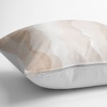 - K12305-Gorsel-3 - Realhomes  RealHomes Krem - Kahverengi Zeminde Kanvas Motifli Modern Sanat Desenli Dijital Baskılı Yastık Kırlent Kılıfı Realhomes