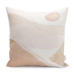 - K12306-Gorsel - Realhomes RealHomes Krem - Kahverengi Zeminde Modern Sanat Motifli Boyama Desenli Dijital Baskılı Yastık Kırlent Kılıfı Realhomes