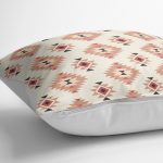 - K12308-Gorsel-3 - Realhomes RealHomes Krem - Kahverengi Zeminde Etnik Motifli Art Deco Desenli Dijital Baskılı Yastık Kırlent Kılıfı Realhomes