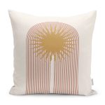 - K12311-Gorsel - Realhomes  RealHomes Beyaz - Krem Zeminde Mistik Motifli Bohem Desenli Dijital Baskılı Yastık Kırlent Kılıfı Realhomes