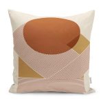 - K12312-Gorsel - Realhomes  RealHomes Siyah - Kahverengi Zeminde Tablo Motifli Modern Sanat Desenli Dijital Baskılı Yastık Kırlent Kılıfı Realhomes