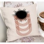 - K12313-Gorsel-1 - Realhomes RealHomes Siyah - Kahverengi Zeminde Tablo Motifli Modern Desenli Dijital Baskılı Yastık Kırlent Kılıfı Realhomes