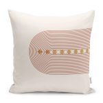 - K12314-Gorsel - Realhomes  RealHomes Krem - Kahverengi Zeminde Bohem Motifli Tablo Desenli Dijital Baskılı Yastık Kırlent Kılıfı Realhomes