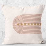 - K12314-Gorsel-2 - Realhomes  RealHomes Krem - Kahverengi Zeminde Bohem Motifli Tablo Desenli Dijital Baskılı Yastık Kırlent Kılıfı Realhomes