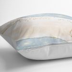 - K12323-Gorsel-3 - Realhomes RealHomes Gold - Mavi Zeminde Kanvas Motifli Altın Desenli Dijital Baskılı Yastık Kırlent Kılıfı Realhomes