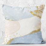 - K12326-Gorsel-2 - Realhomes RealHomes Gold - Mavi Zeminde Tablo Motifli Boyama Desenli Dijital Baskılı Yastık Kırlent Kılıfı Realhomes