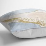 - K12331-Gorsel-3 - Realhomes RealHomes Gold - Mavi Zeminde Altın Motifli Tablo Desenli Dijital Baskılı Yastık Kırlent Kılıfı Realhomes