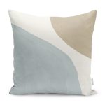 - K12339-Gorsel - Realhomes RealHomes Ekru - Mavi Zeminde Boyama Motifli Modern Sanat Desenli Dijital Baskılı Yastık Kırlent Kılıfı Realhomes