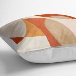 - K12348-Gorsel-3 - Realhomes  RealHomes Turuncu - Krem Zeminde Abstract Motifli Tablo Desenli Dijital Baskılı Yastık Kırlent Kılıfı Realhomes