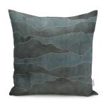 RealHomes Gri - Gold Zeminde Tablo Motifli Abstract Desenli Dijital Baskılı Yastık Kırlent Kılıfı Realhomes