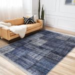 - HaliDik-Deluxe-11167-Gorsel-5 - Realhomes Mavi Zeminde Patchwork Motifli Retro Desenli Klasik Vintage Salon & Oturma Odası Koridor & Antre Dijital Baskılı Makinede Yıkanabilir Kaymaz Taban Saçaklı Halı Realhomes