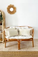 - 2 - Realhomes Realhomes 4'lü Set Dikdörtgen Handmade Elişi Natural Buldan Bezi Otantik Organik Pamuklu Püsküllü Kırlent Kılıfı Realhomes