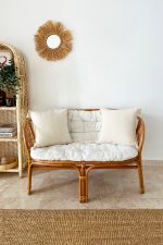 - 2-4 - Realhomes Realhomes 2'li Set Handmade Elişi Natural Buldan Bezi Otantik Organik Pamuklu Püsküllü Kırlent Kılıfı Realhomes