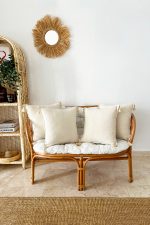 - 4 - Realhomes  Realhomes 4'lü Set Handmade Elişi Natural Buldan Bezi Otantik Organik Pamuklu Püsküllü Kırlent Kılıfı Realhomes