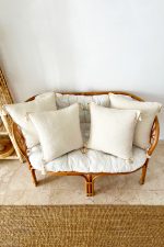 - 5 - Realhomes  Realhomes 4'lü Set Handmade Elişi Natural Buldan Bezi Otantik Organik Pamuklu Püsküllü Kırlent Kılıfı Realhomes