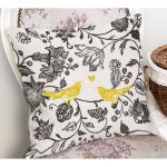 - K12355-Realhomes-Siyah-Beyaz-Cicek-Motifli-Sari-Kuslar-Ozel-Tasarim-Yastik-Kirlent-Kilifi-1 - Realhomes Realhomes Siyah Beyaz Çiçek Motifli Sarı Kuşlar Özel Tasarım Yastık Kırlent Kılıfı Realhomes