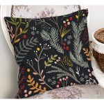 - K12375-Realhomes-Siyah-Zeminli-Renkli-Yaprak-Tanecikleri-Ozel-Tasarim-Yastik-Kirlent-Kilifi-1 - Realhomes Realhomes Siyah Zeminli Renkli Yaprak Tanecikleri Özel Tasarım Yastık Kırlent Kılıfı Realhomes