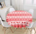 - MasaYuv-3046-Gorsel1 - Realhomes  Realhomes Dijital Baskılı Modern Yuvarlak Masa Örtüsü - Çap 140cm Realhomes