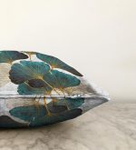 - Rasel-K12358-Gorsel-2 - Realhomes  Realhomes Ginkgo Yaprakları Özel Tasarımlı Dijital Baskılı Raşel Kadife Yastık Kırlent Kılıfı Realhomes