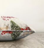 Realhomes Mery Christmas Temalı Özel Tasarım Yılbaşı Motifli Raşel Kadife Yastık Kırlent Kılıfı Realhomes