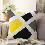 - Rasel-K12387-Gorsel - Realhomes Realhomes Beyaz Zemin Geometrik Motifli Dijital Baskılı Raşel Kadife Yastık Kırlent Kılıfı Realhomes