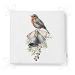 Çan & Kuş Motifli Dijital Baskılı Modern Fermuarlı Sandalye Minderi Realhomes