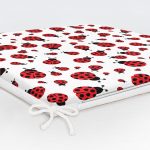 Uğurböceği Motifli Özel Tasarım Dijital Baskılı Modern Fermuarlı Sandalye Minderi Realhomes