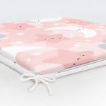 Renkli Bulutlar Arasında Ay Yıldız Tasarımlı Dijital Baskılı Modern Fermuarlı Sandalye Minderi Realhomes