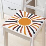 Güneş ve Renkli Işınları Özel Tasarım Dijital Baskılı Modern Fermuarlı Sandalye Minderi Realhomes