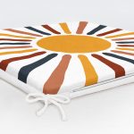 Güneş ve Renkli Işınları Özel Tasarım Dijital Baskılı Modern Fermuarlı Sandalye Minderi Realhomes