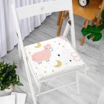 - Frm-1116-Gorsel-1 - Realhomes Pembe Keçi Motifli Özel Tasarım Dijital Baskılı Modern Fermuarlı Sandalye Minderi Realhomes